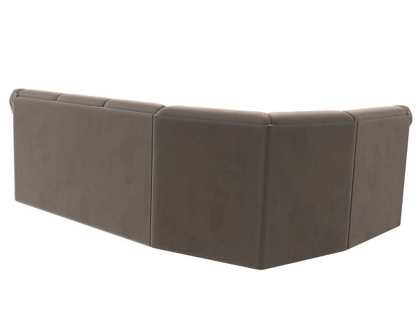 Диван угловой Карнелла левый (полностью велюр коричневый) - Вид 6