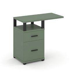 Concept Тумба приставная узкая 1 ящ.+1 распаш. фасад с надставкой широкой CN.TUS-004 B Кобо/Металл Черный 836*420*750 - Фото предпросмотра