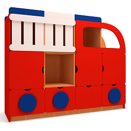 Стенка Пожарная машина, без наклеек - Фото предпросмотра