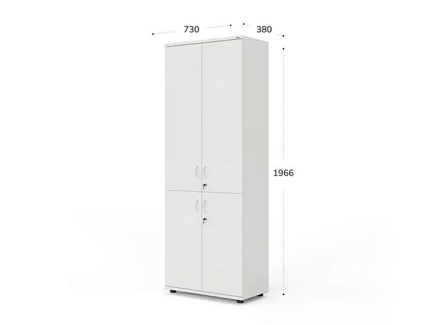 UNITY РШК-02-2 БЕЛЫЙ Закрытый шкаф Прямой 730x380x1966 - Вид 4