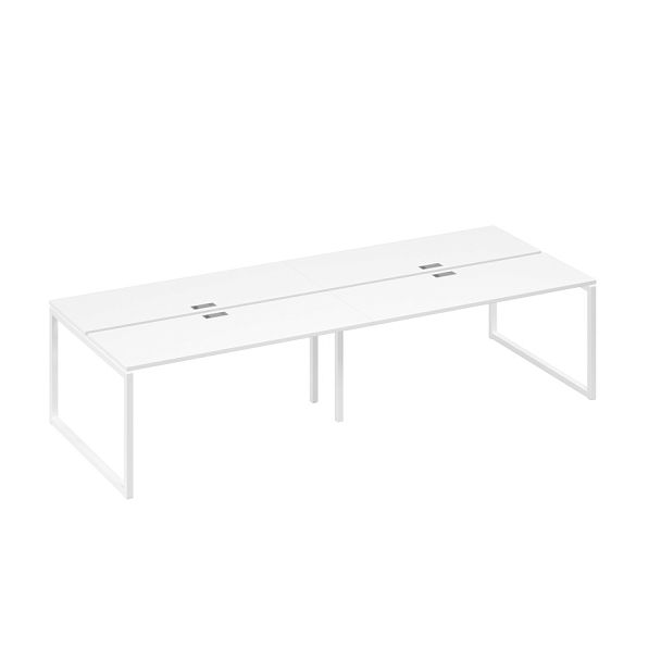 Рабочая станция на металлокаркасе QUATTRO (4х160) A4 А4 Б4 172-2 БП белый премиум / металлокаркас белый - Вид 1