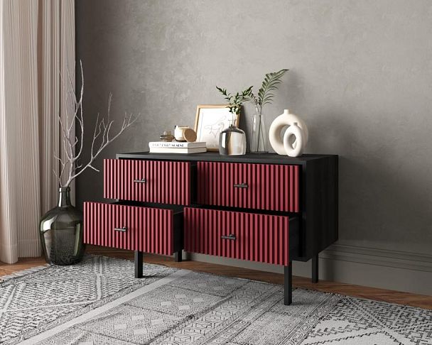 Комод с четырьмя ящиками Emerson арт EM05/red/L - Вид 2
