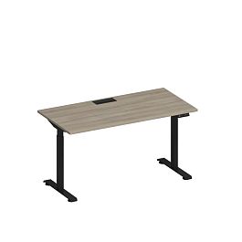 Стол письменный на электроприводе с заглушкой Elevo А2 ЧР 003 ВЛ вяз либерти/ черный гладкий - Фото предпросмотра