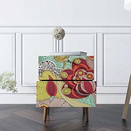 Тумбочка Berber с двумя ящиками 6 принт арт BB03/Print_06, разноцветная - Фото предпросмотра