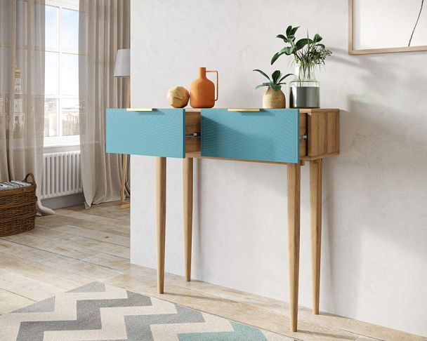 Консоль с двумя ящиками Line LN16/GR1/blue - Вид 2