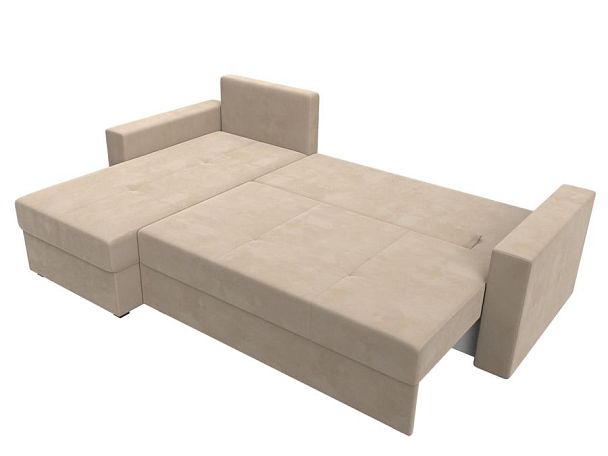 Диван угловой Верона Лайт угол левый (полностью велюр бежевый) - Вид 8