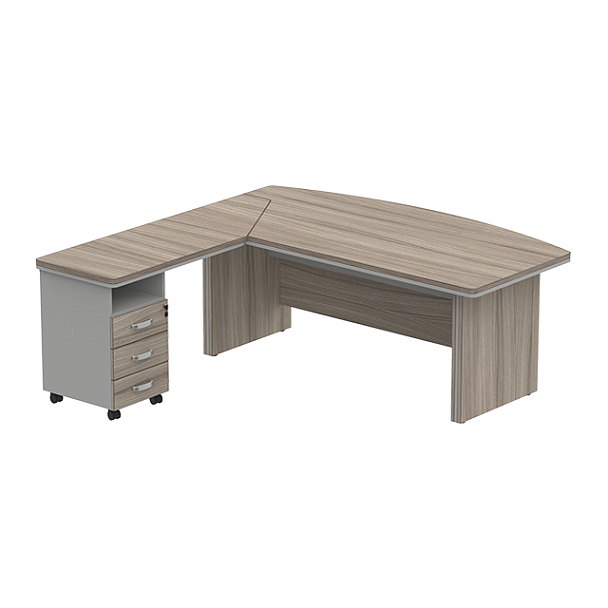 Стол руководителя с тумбой L,R 1800 Берлин Дрифтвуд СРТ 18-200 - Вид 2