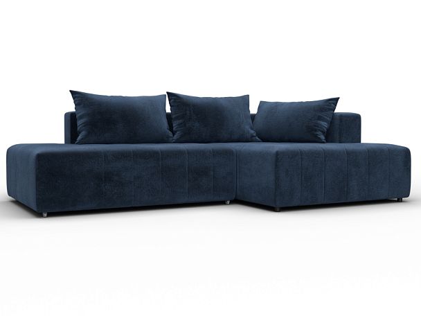 Диван угловой Лига-103 НПБ угол правый Велюр синий - Вид 1