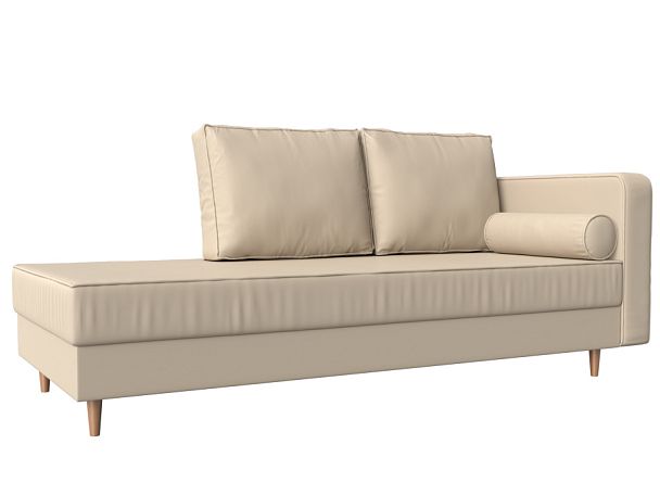 Кушетка Прайм правый (полностью экокожа бежевая) - Вид 1