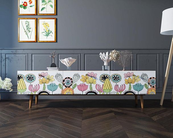 Комод Berber с ящиками низкий под TV арт BB19/Print_03 - Вид 3