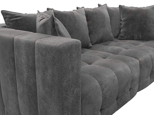 Диван прямой Лига-052 НПБ Велюр серый - Вид 4