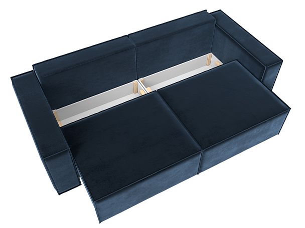 Диван прямой Куба Велюр синий - Вид 8