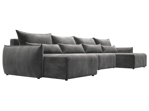 Диван П-образный Лига-051 НПБ Лонг Велюр серый - Вид 3