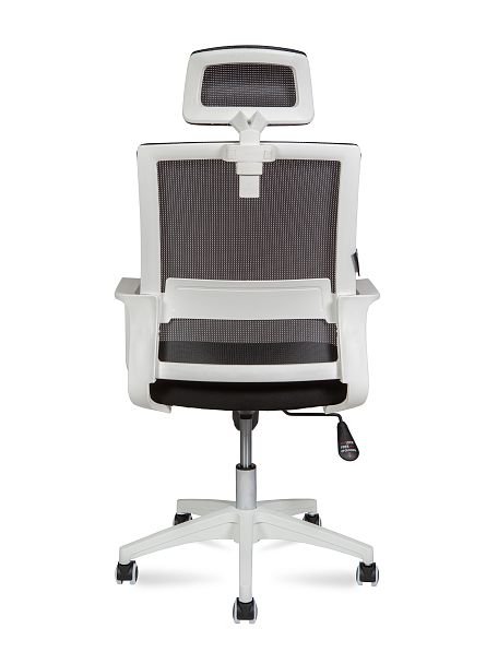 Кресло Бит / белый пластик / черная сетка / черная ткань - Вид 5