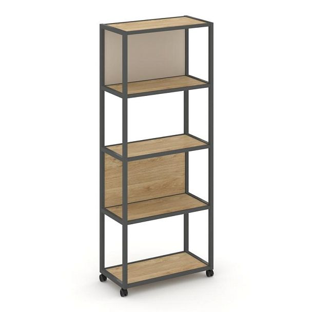 Shelf Mobile Стеллаж 5 уровней 1 секция VR.LT-STK-503.08 Тиквуд Светлый/Металл Антрацит/W-04 800*400*2000 - Вид 1
