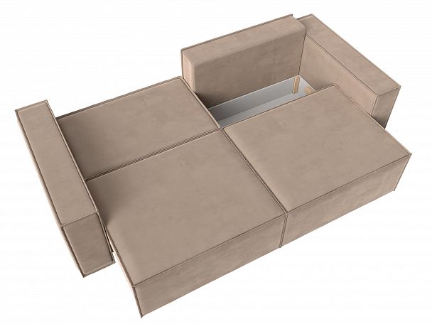 Диван прямой Куба (полностью велюр бежевый) - Вид 8