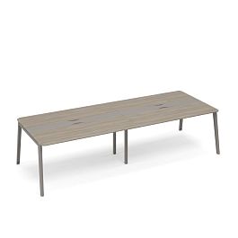 Стол для переговоров с кабель-каналом METAL Time metal ТМ М1 155-2 мокко премиум (корпус) / вяз либерти (столешница, топ, фасад) - Фото предпросмотра