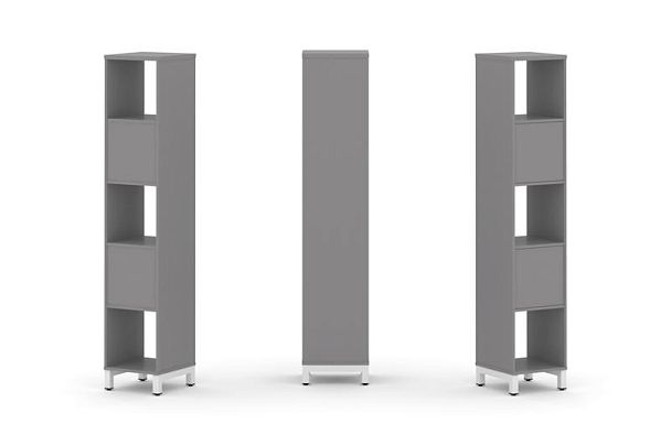 Стайл Проджект Набор стеллажа одностороннего, 5 ярусов SN.NS-511 Серый Пепел/Металл Белый 387*400*19 - Вид 1