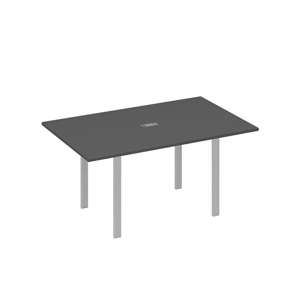 Стол 160 на металлокаркасе UNO переговорный A4 А4 Б1 121 БП антрацит премиум / металлокаркас серый - Вид 1
