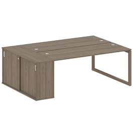 Metal System Quattro Р. ст. с шкафом-купе на О-образном м/к 50БО.РС-СШК-1.5 Т Вяз/Мокко металл 2210*1475*750 - Фото предпросмотра