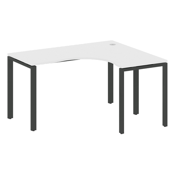 Metal System Стол криволинейный правый на П-образном м/к БП.СА-3 (R) Белый/Антрацит металл 1400*1200*750 - Вид 1