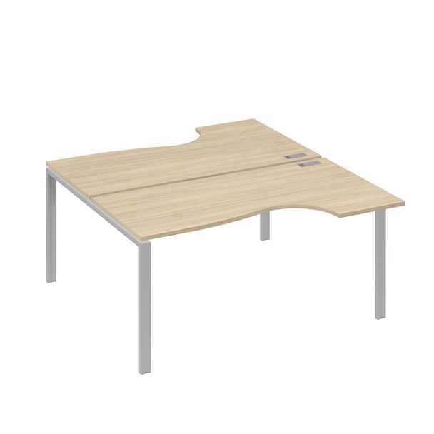 Станция на каркасе UNO (2х160) столы Классика A4 А4 Б1 185 БП дуб скандинавский / металлокаркас серый - Вид 1