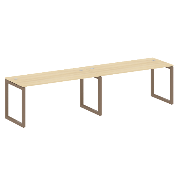 Metal System Quattro Р. ст. на 2 раб. места на О-образном м/к 50БО.СМ-2.4 Акация/Мокко металл 3200*720*750 - Вид 1