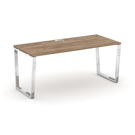 Style Project Direct Lux Стол письменный M-SN-6T2.SR-014.M Дуб Табак/Нержавеющая Сталь/Хром 1580*700*750 - Фото предпросмотра