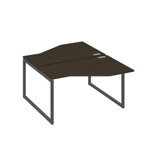 Рабочая станция со столами (2х140) Техно на каркасе QUATTRO A4 А4 Б4 187 БП венге / металлокаркас антрацит - Вид 1