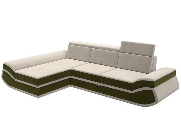 Диван угловой Лига-032 левый угол Микровельвет бежевый - Вид 5