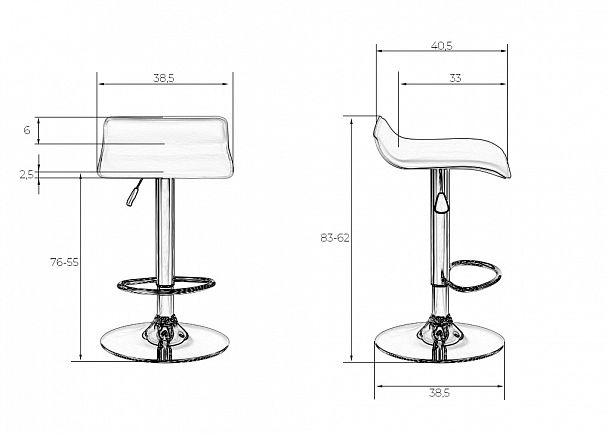 Стул барный DOBRIN TOMMY BLACK (чёрный) - Вид 7
