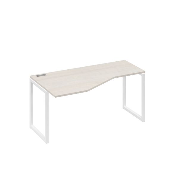 Стол эргономичный левый "Техно" на металлокаркасе QUATTRO A4 А4 Б4 055 БП дуб / металлокаркас белый - Вид 1
