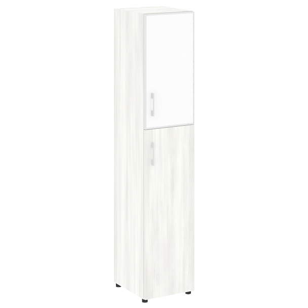 Yalta Шкаф узкий LT.SU-1.7 R (R) white Снежная патина/Стекло white 400*450*1987 - Вид 1