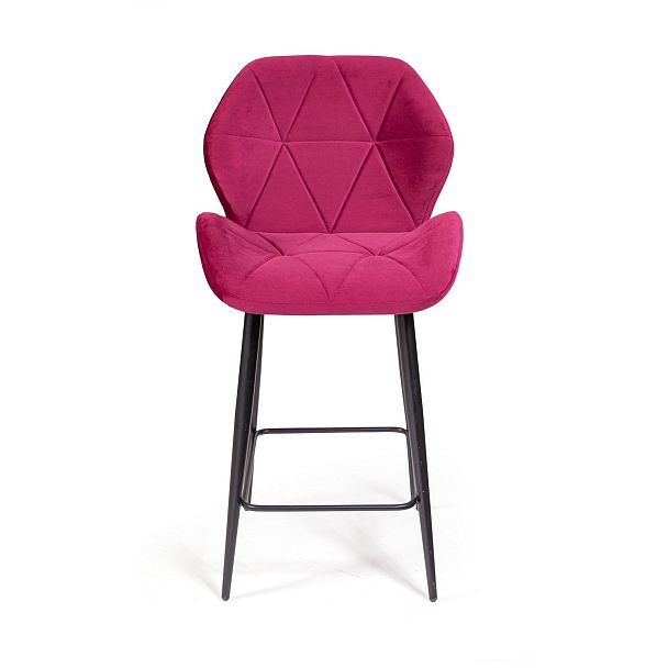 Стул полубарный Crystal, бархат винно-красный 16 - Вид 2