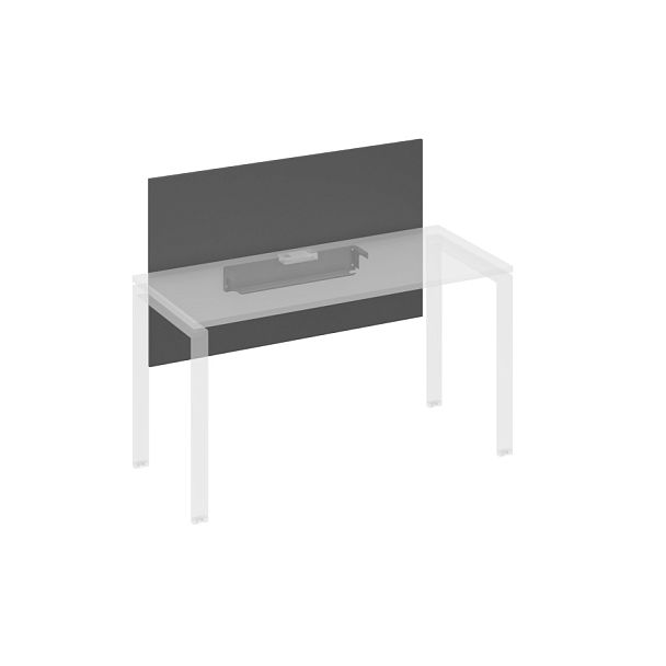 Экран настольный фронтальный большой для стола 140 с кабель-каналом A4 А4 Б 837 БП антрацит премиум / металлокаркас антрацит - Вид 1