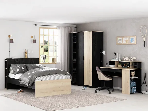 Дельта Лофт шкаф 3-х дверный 13.03 Black - Вид 2