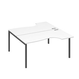 Рабочая станция DUE (2х160) столы эргономичные Классика A4 А4 Б2 185 БП белый премиум / металлокаркас антрацит - Фото предпросмотра
