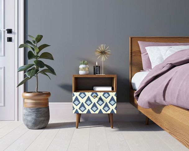 Тумбочка Berber с одним ящиком 13 принт арт BB06/Print_13, разноцветная - Вид 2