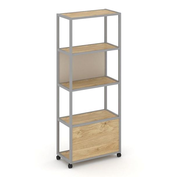 Shelf Mobile Стеллаж 5 уровней 1 секция VR.LT-STK-503.06 Тиквуд Светлый/Металл Серый/W-04 600*400*2000 - Вид 2