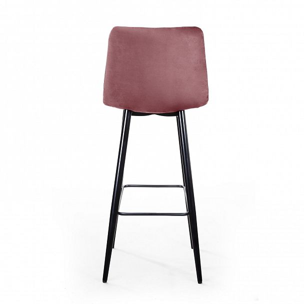 Стул барный UNO, бархат пудровый 15/ чёрный конус - Вид 6