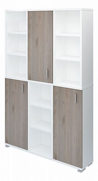 Шкаф книжный Домино нельсон ПУ-40-3 Белый/Нельсон - Вид 1