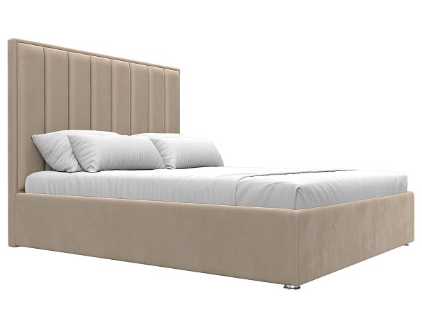 Интерьерная кровать Афродита 160 (полностью велюр бежевый) - Вид 3