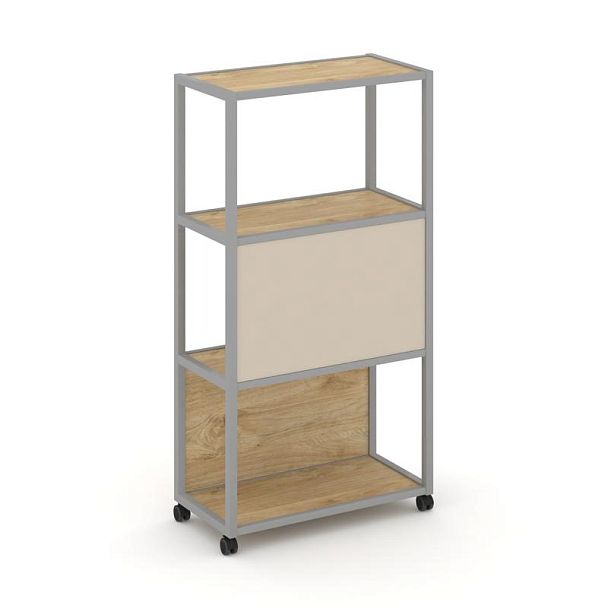 Shelf Mobile Стеллаж 4 уровня 1 секция VR.LT-STK-403.06 Тиквуд Светлый/Металл Серый/W-04 600*400*1523 - Вид 2
