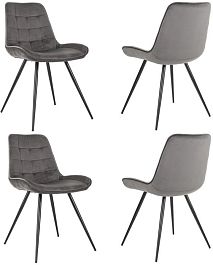 Стул для дома Бюрократ CH-K2_4 комплект 4шт т.серый Holland 18 металл черный на ножках (CH-K2_1/HL18_4) - Фото предпросмотра