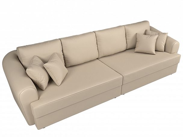 Прямой диван Милтон (полностью экокожа бежевая) - Вид 5