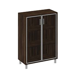 Шкаф для документов, двери стеклянные в алюминиевой раме Борн В 420-824 дуб ристретто - Фото предпросмотра