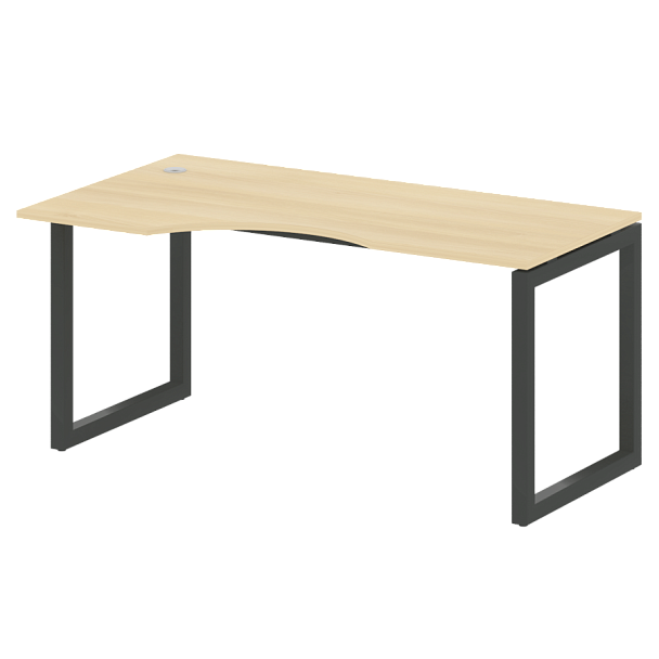 Metal System Quattro Стол криволинейный левый на О-образном м/к 50БО.СА-1 (L) Акация/Антрацит металл 1600*900*750 - Вид 1
