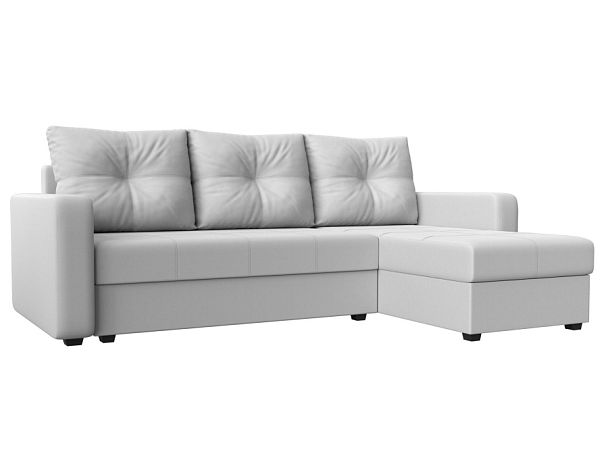 Диван угловой Ливерпуль Лайт правый угол Экокожа белый - Вид 1