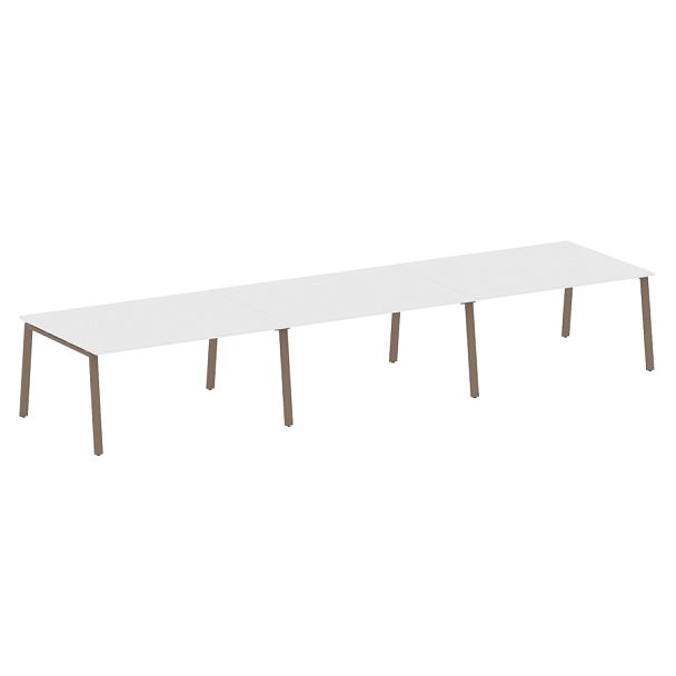 Metal System Перег. стол (3 столешницы) на А-образном м/к БА.ПРГ-3.4 Белый/Мокко металл 4800*1235*750 - Вид 1