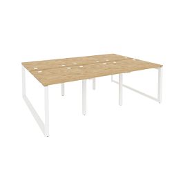 Onix Рабочая станция на О-образном м/к O.MO-D.RS-6.0.8 Тиквуд светлый/Белый металл 2340*1635*750 - Фото предпросмотра